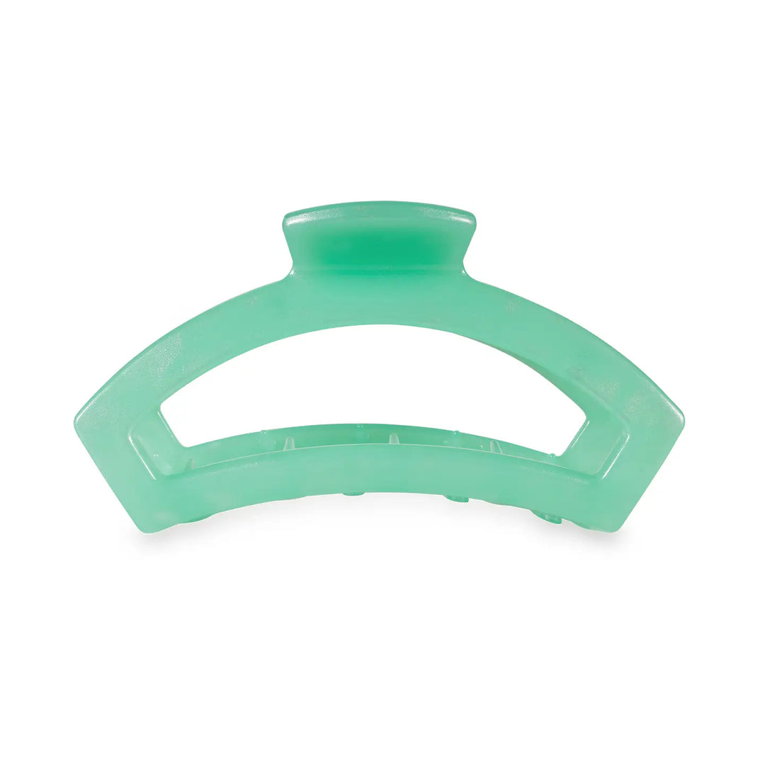 TELETIES spring splash green claw hair clip translucent bright green hair accessory strong grip durable clip