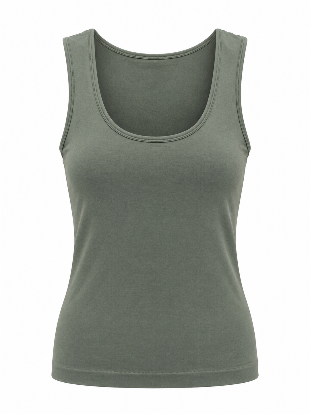 SMOKEY OLIVE U-NECK SEAMLESS TANK