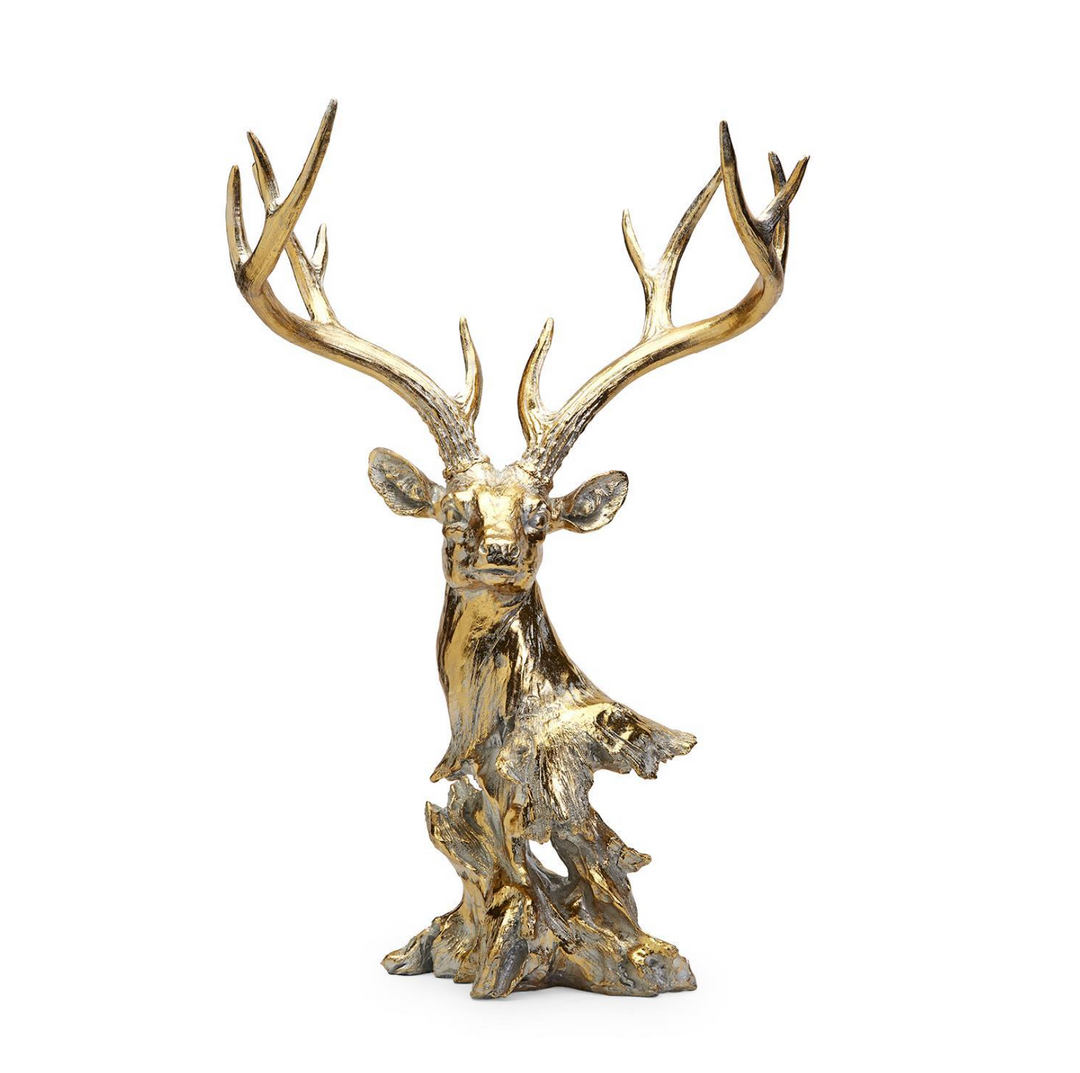Rustic Gold Deer – Elegant Holiday Decorative Figurine with Metallic Finish | Walker Boutique