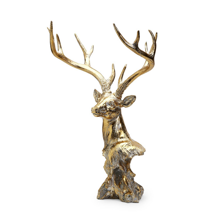 Rustic Gold Deer – Elegant Holiday Decorative Figurine with Metallic Finish | Walker Boutique