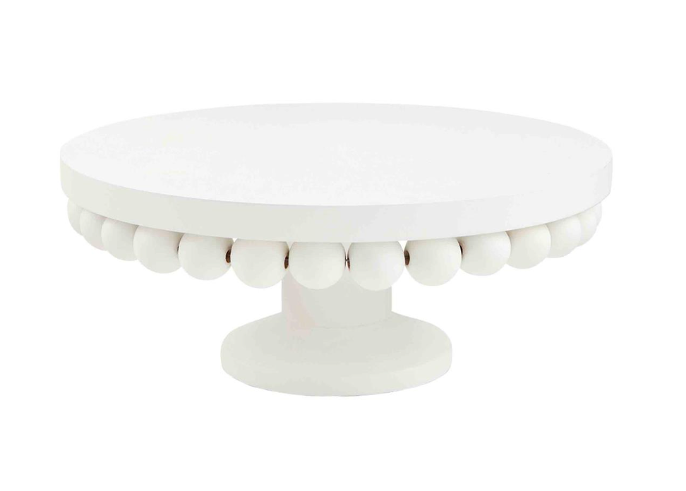 WHITE BEAD PEDESTAL