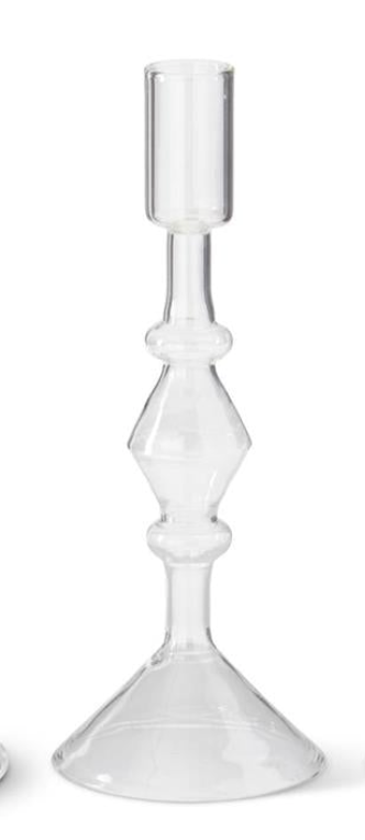 CLEAR MODERN TAPER CANDLEHOLDERS
