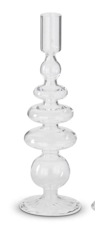 CLEAR MODERN TAPER CANDLEHOLDERS