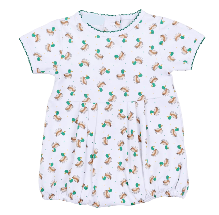 Mini Mallard Print Baby Bubble – Classic Mallard Duck Romper Outfit for Boys or Girls