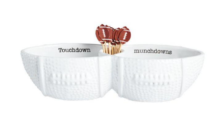 Football Toothpick Server Set – Game Day Appetizer and Snack Serving Dish | Walker Boutique