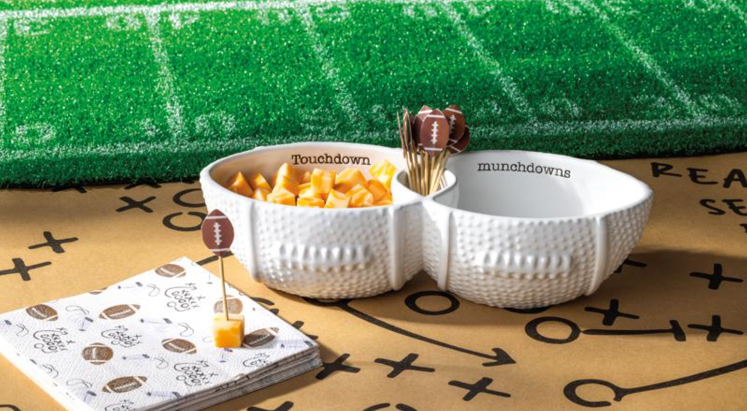 Football Toothpick Server Set – Game Day Appetizer and Snack Serving Dish | Walker Boutique