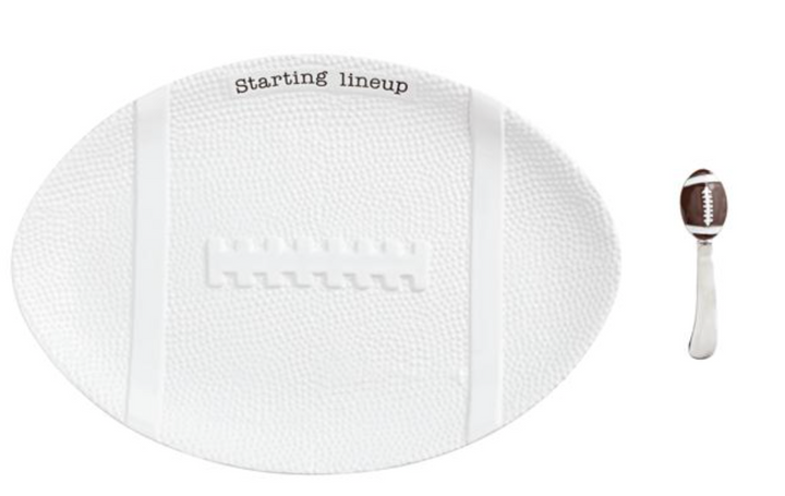 FOOTBALL STARTING LINEUP WHITE PLATTER SET