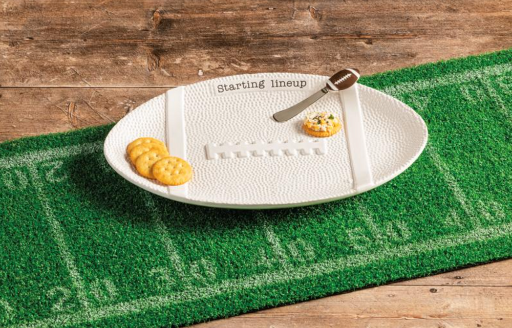 Football Starting Lineup White Platter Set – Game Day Serving Platters for Tailgate Parties | Walker Boutique