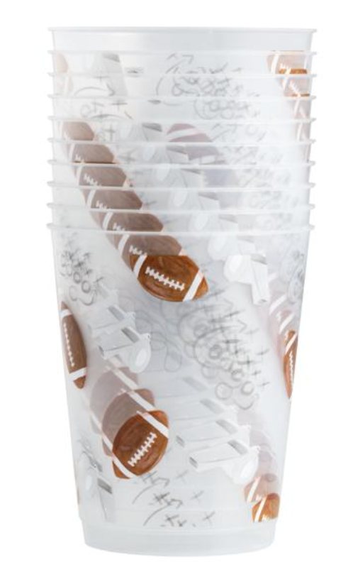 Football Plays & Icons Tailgate Party Cup – Reusable Game Day Drinkware | Walker Boutique