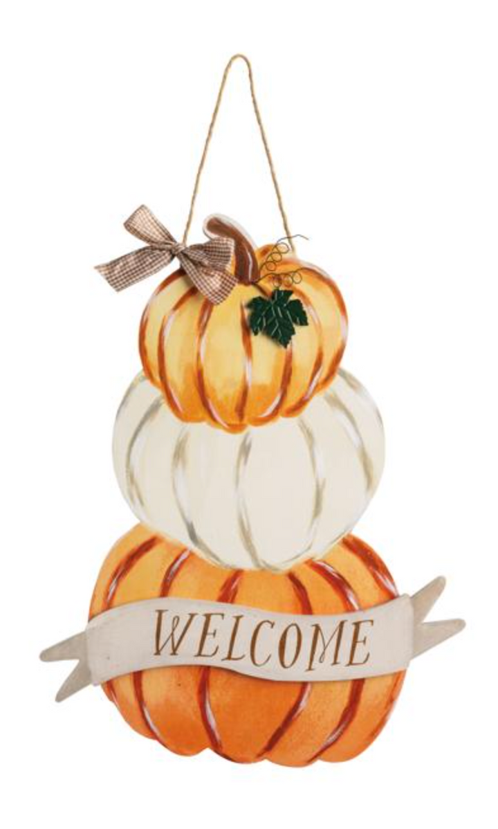 WELCOME PUMPKIN STACK DOOR HANGER