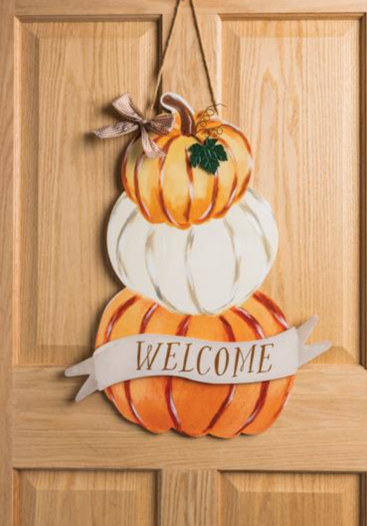 WELCOME PUMPKIN STACK DOOR HANGER