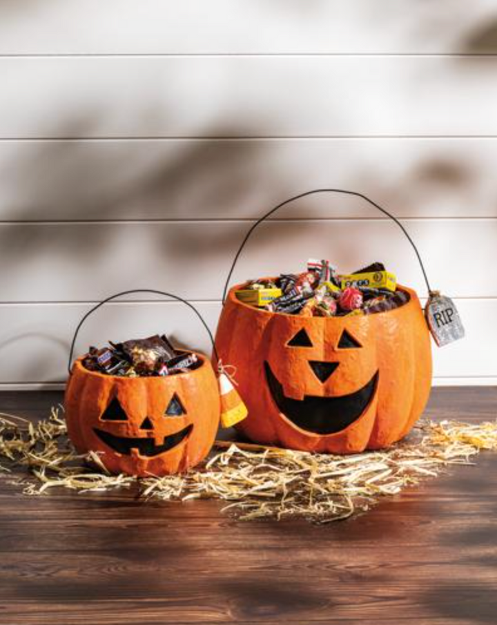 JACK-O-LANTERN PAPER MACHE TREAT BUCKET
