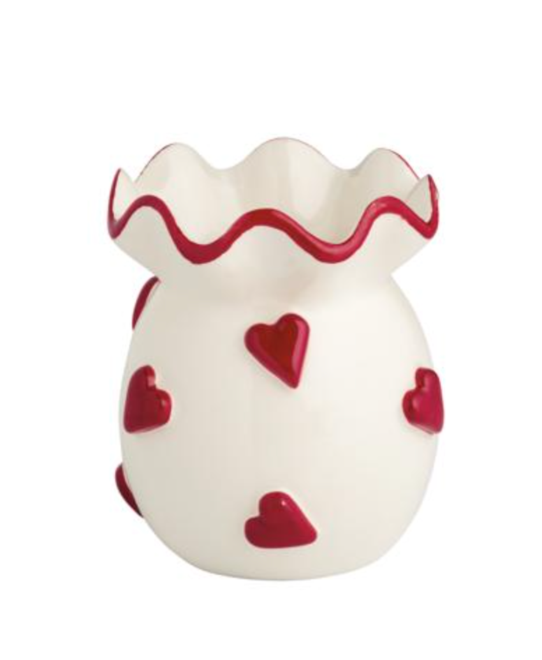 Heart Ruffle Bud Vase – Elegant Glass Vase with Heart Accent for Home Décor | Walker Boutique