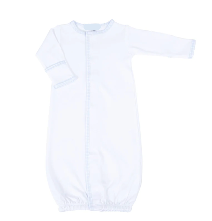 New Beginnings Blue Converter Gown – Soft Baby Newborn Sleepwear Outfit