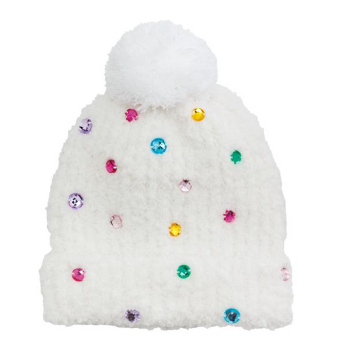 Girls Rhinestone Beanie Hats – Stylish Winter Knit Hats with Sparkle Detail | Walker Boutique
