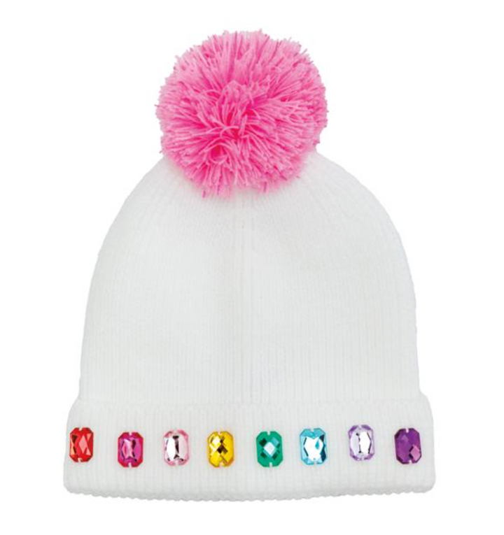 Girls Rhinestone Beanie Hats – Stylish Winter Knit Hats with Sparkle Detail | Walker Boutique