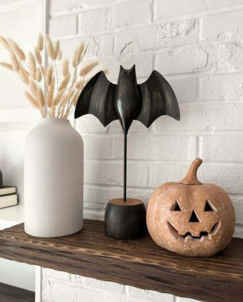 Halloween Tin Sitter – Festive Bat, Ghost, or Pumpkin Table Decoration | Walker Boutique