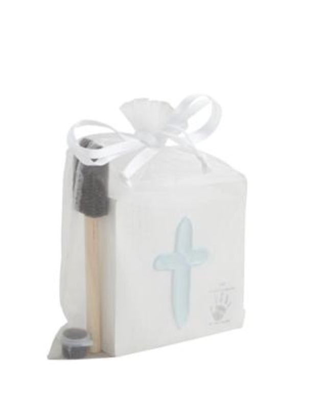 Blue Cross & Handprint Kit – Baby Keepsake Gift Set for Baptism or Christening | Walker Boutique