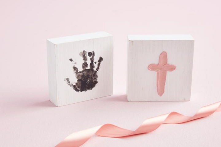 Blue Cross & Handprint Kit – Baby Keepsake Gift Set for Baptism or Christening | Walker Boutique