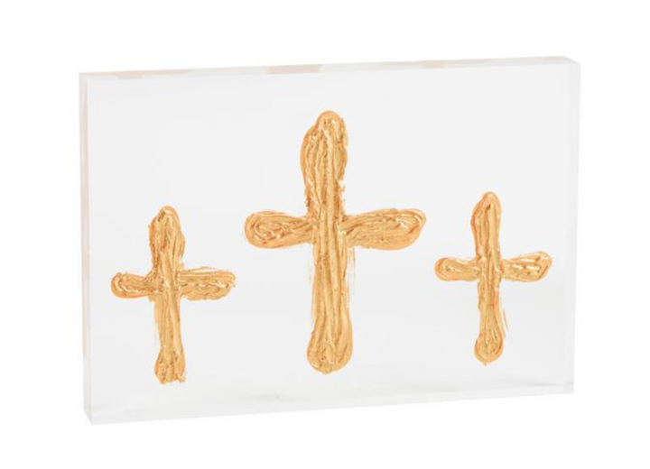 Triple Cross Acrylic Cross Plaque – Inspirational Christian Home Décor Accent | Walker Boutique