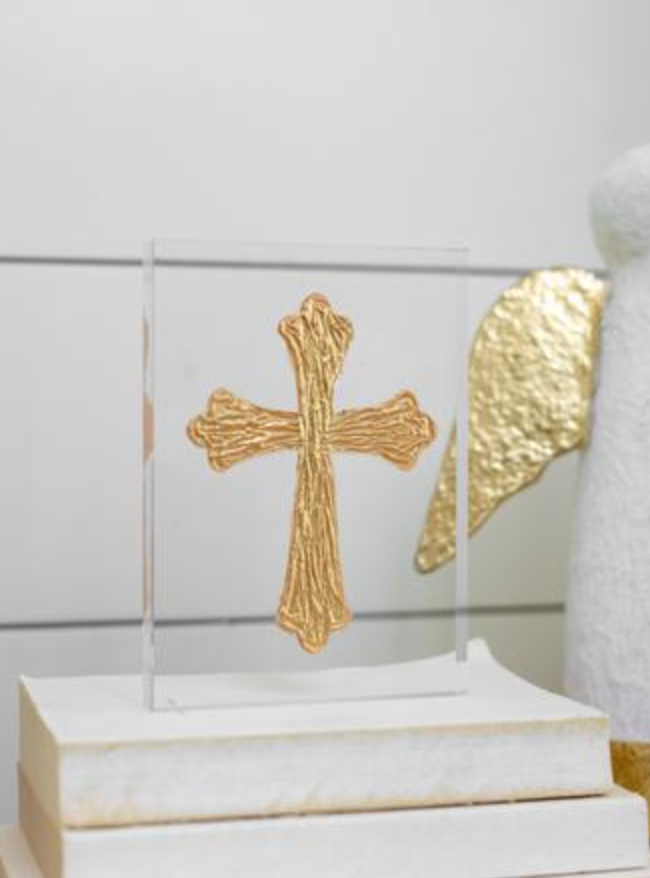 Tall Cross Acrylic Cross Plaque – Inspirational Christian Home Décor Accent | Walker Boutique