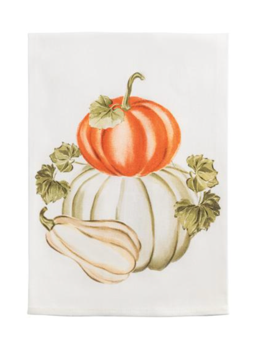 Pumpkin & Gourd Fall Towel – Festive Thanksgiving Kitchen or Guest Towel with Harvest Design | Walker Boutique