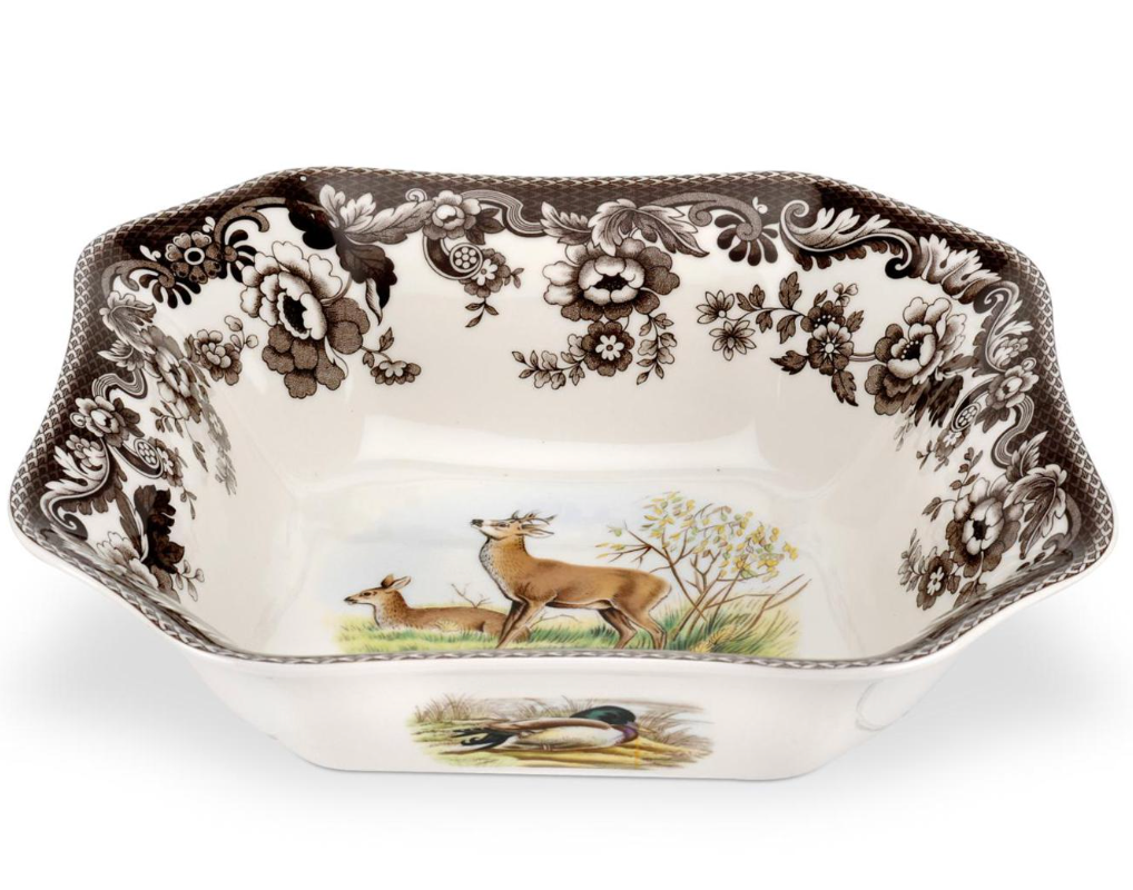 Woodland Spode Serving Bowl – Classic Hunting and Wildlife Pattern Serveware | Walker Boutique