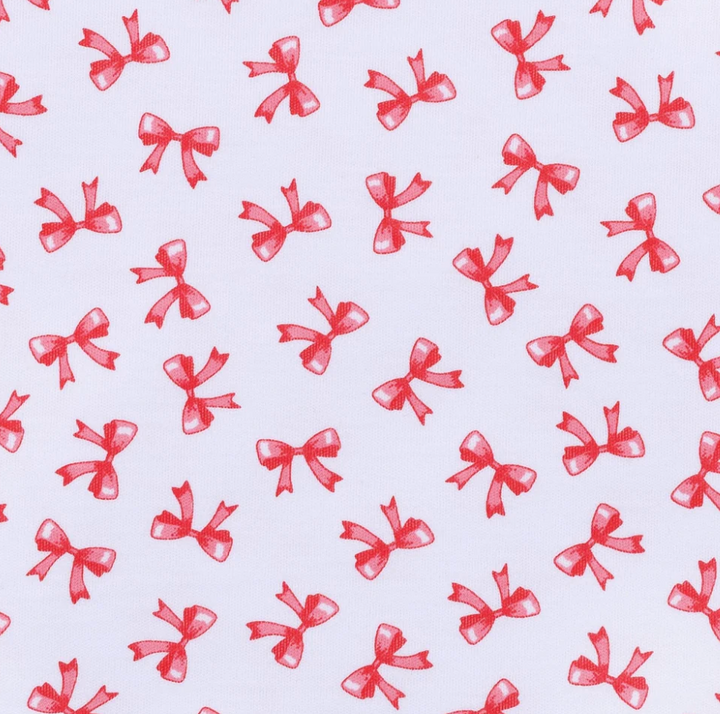 Scarlett Bows Print Zip Footie – Baby Girl One-Piece Pajamas with Bow Design | Walker Boutique
