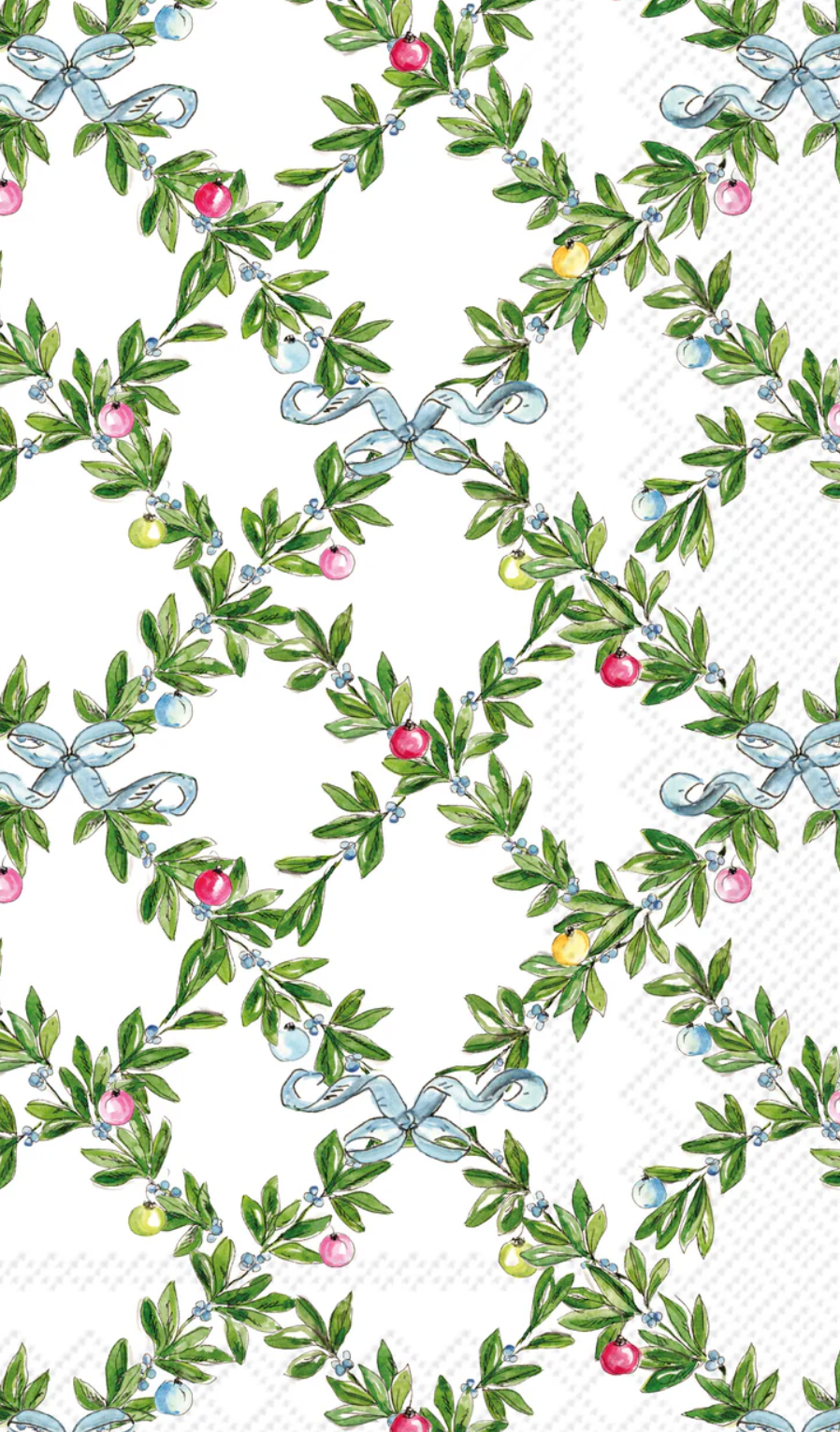 Boxwood Ornaments Guest Towel – Festive Holiday Bathroom or Kitchen Napkin | Walker Boutique