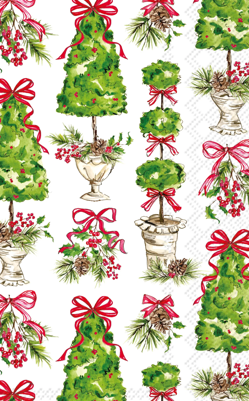 Holly Topiary Guest Towel – Festive Christmas Bathroom or Kitchen Napkin | Walker Boutique