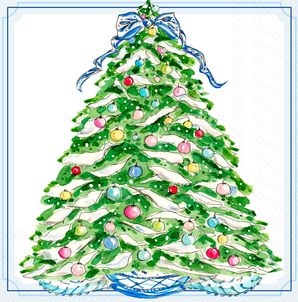 Boxwood Ornaments Cocktail Napkin – Festive Holiday Party Napkins | Walker Boutique