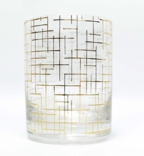COCKTAIL GLASS WITH GOLD HATCH