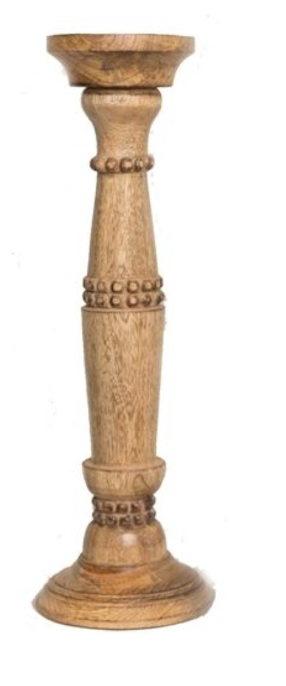 BEADED CANDLE STICK NATURAL