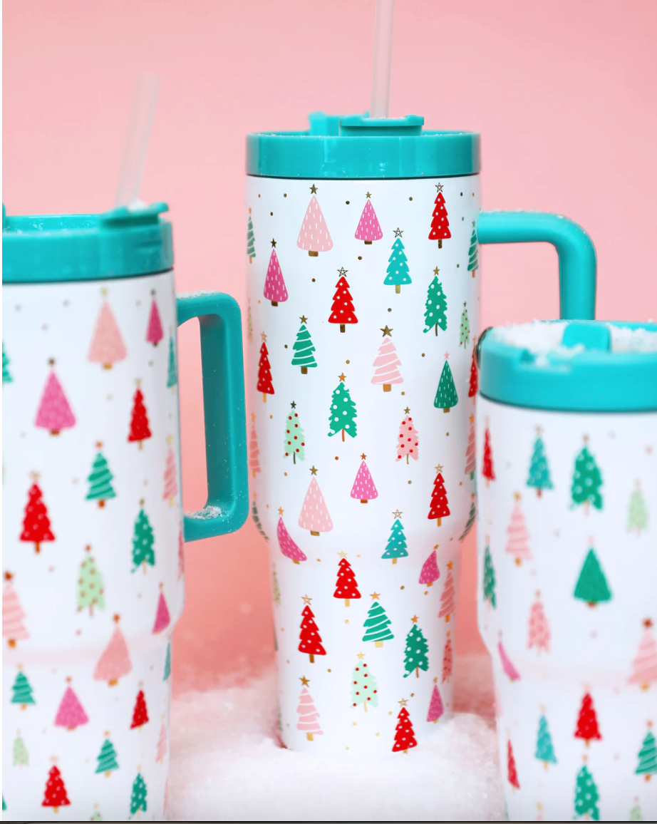 FROSTED FOREST TO-GO HANDLE TUMBLER