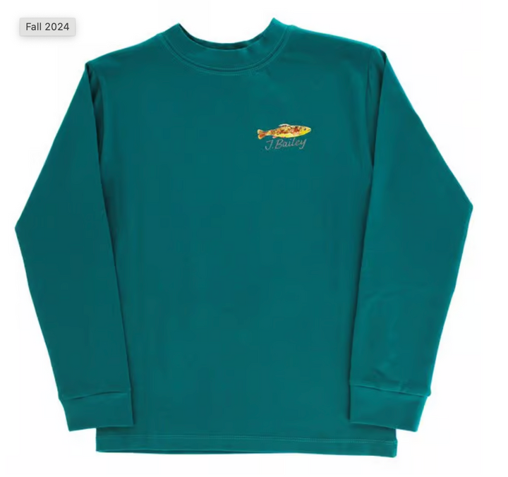 TEAL GONE FISHING LONG SLEEVE TEE