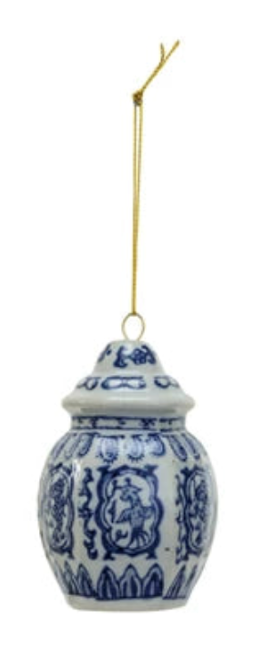 Ginger Jar Ornament – Blue and White Chinoiserie Christmas Tree Decoration | Walker Boutique