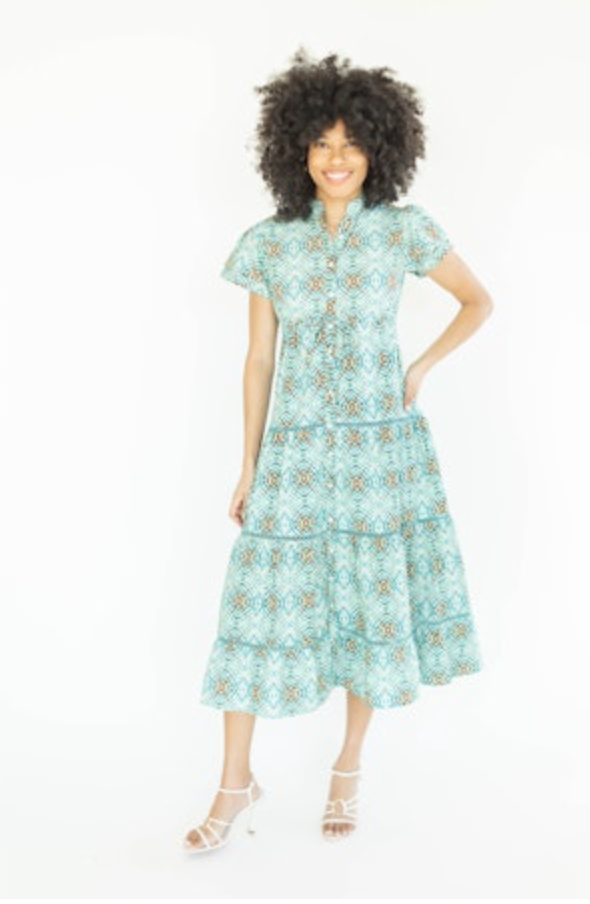 MARIGOLD: HURLEY DRESS | GEO BLUES