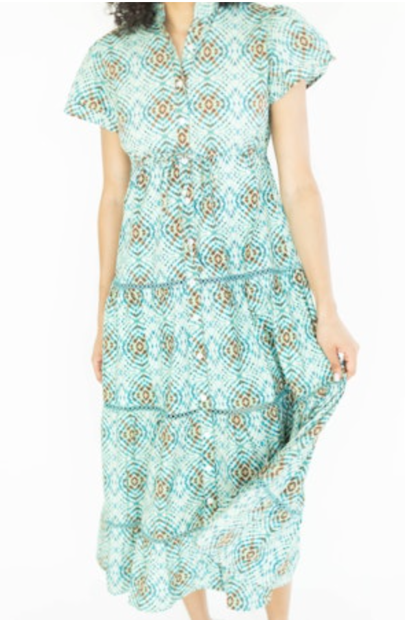 MARIGOLD: HURLEY DRESS | GEO BLUES