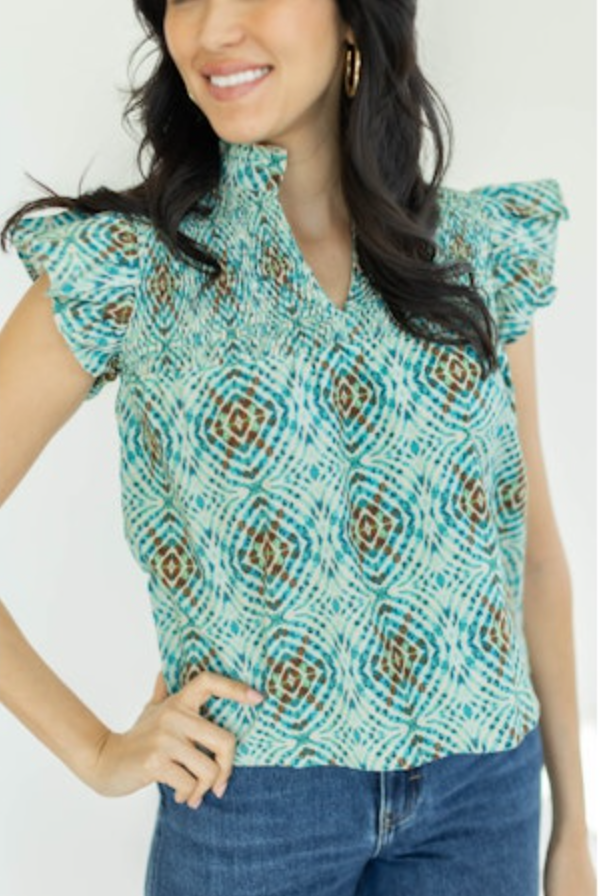 MARIGOLD: LAYLA BLOUSE | GEO BLUES