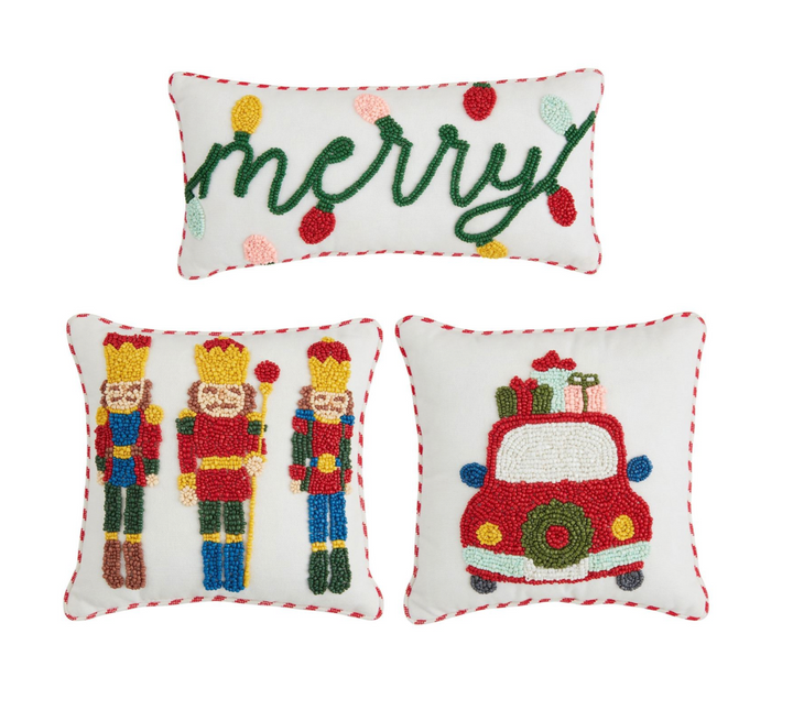 MINI CHRISTMAS BEADED PILLOW