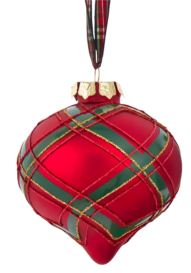 RED & GREEN PLAID ORNAMENT