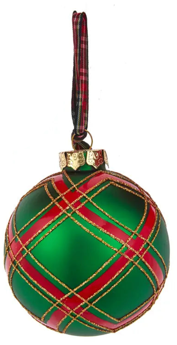 RED & GREEN PLAID ORNAMENT