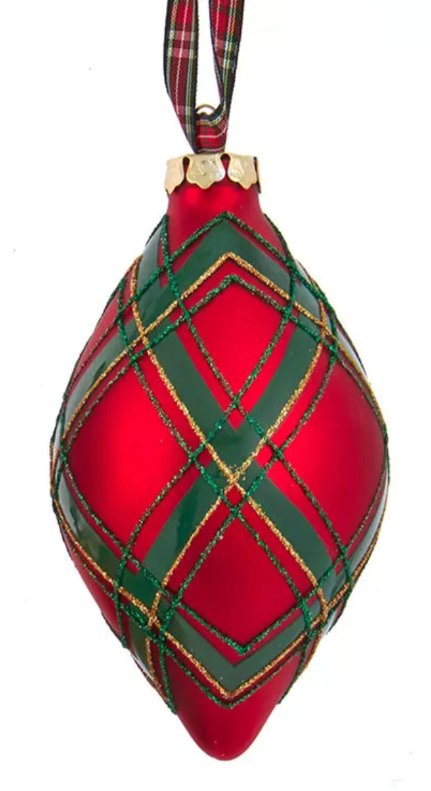 RED & GREEN PLAID ORNAMENT