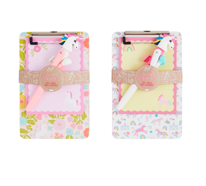 UNICORN PEN & CLIPBOARD SET