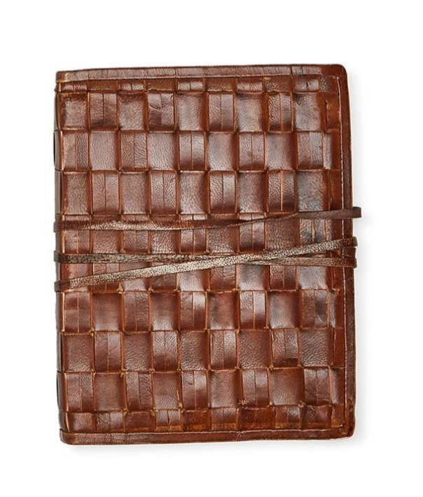 CHESTNUT WOVEN LEATHER JOURNAL