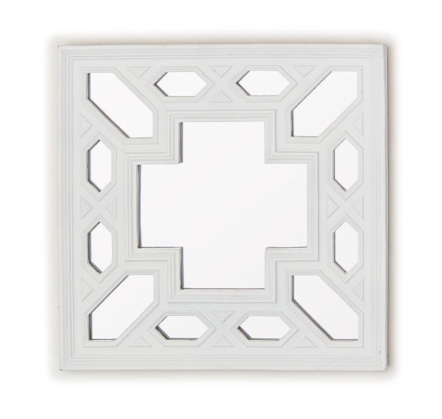 WHITE GEOMETRIC DESIGN MIRROR