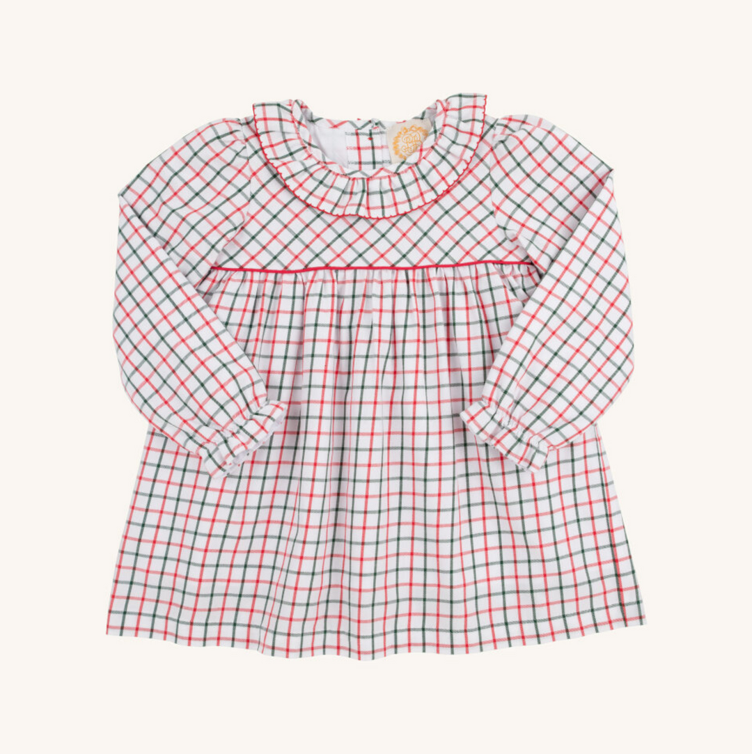Old Town Tattersall Long Sleeve Ramona Ruffle Dress – Classic Baby Girl Fall Outfit | Walker Boutique