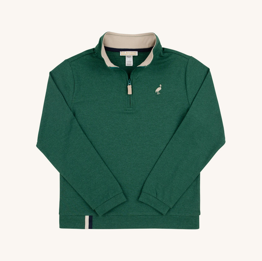 green half zip pullover