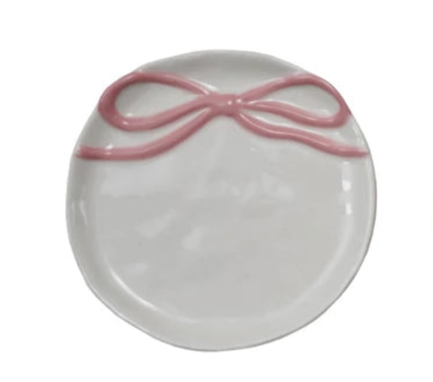 COLORFUL BOW ROUND TRINKET DISH