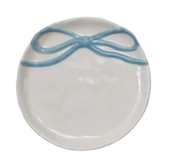 COLORFUL BOW ROUND TRINKET DISH